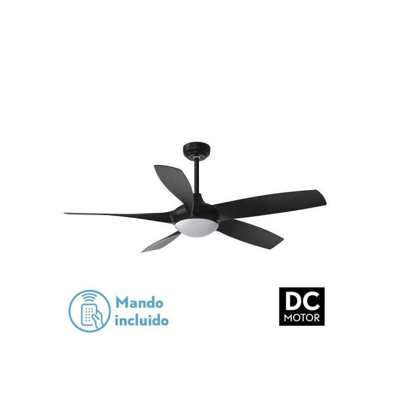 Ventilador de techo led DC 24w Galleo Negro con 5 Aspas - 1