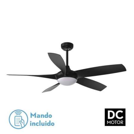 Ventilador de techo led DC 24w Galleo Negro con 5 Aspas - 1