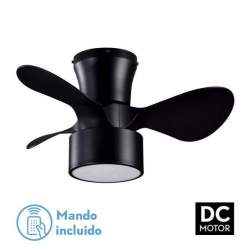 Ventilador de techo led DC 24w Kos Negro con 3 Aspas - 1