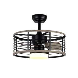 Ventilador de techo led Dc 24w Pella Negro/Madera con 3 Aspas - 2