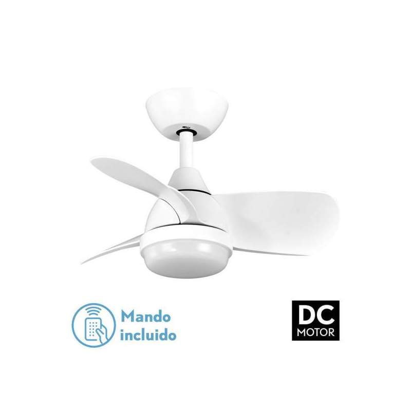 Ventilador de techo led Dc 24w Pirdo Blanco con 3 Aspas - 1