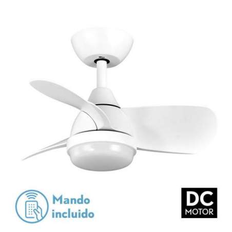 Ventilador de techo led Dc 24w Pirdo Blanco con 3 Aspas - 1