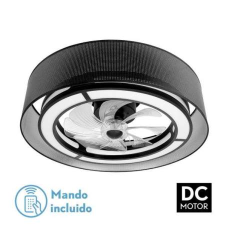 Ventilador de techo led Dc 58w Anastasia Negro/plata con 8 Aspas - 1