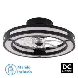 Ventilador de techo led DC 58w Kastoria Negro con 8 Aspas Transparentes - 1