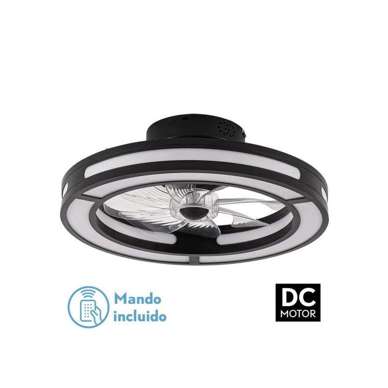 Ventilador de techo led DC 58w Kastoria Negro con 8 Aspas Transparentes - 1