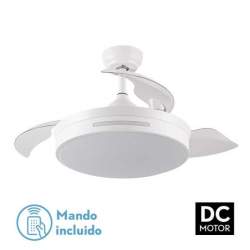 Ventilador de techo led DC 72w Micenas Blanco con 3 Aspas desplegables Transparentes - 1