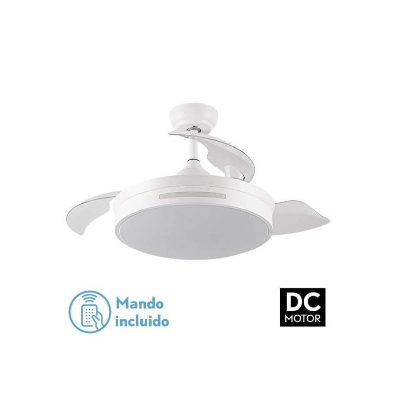 Ventilador de techo led DC 72w Micenas Blanco con 3 Aspas desplegables Transparentes - 1