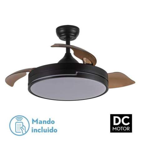 Ventilador de techo led DC 72w Olimpia Negro con 3 Aspas desplegables - 1