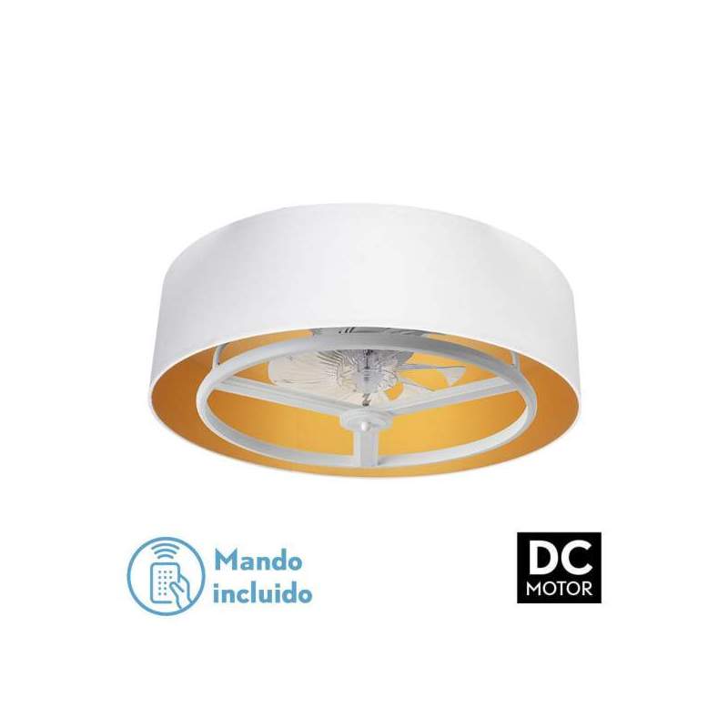 Ventilador de techo led Dc Anuska 60w Blanco/oro con 8 Aspas - 1