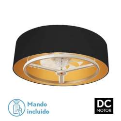 Ventilador de techo led Dc Anuska 60w Negro/oro-oro con 8 Aspas - 1