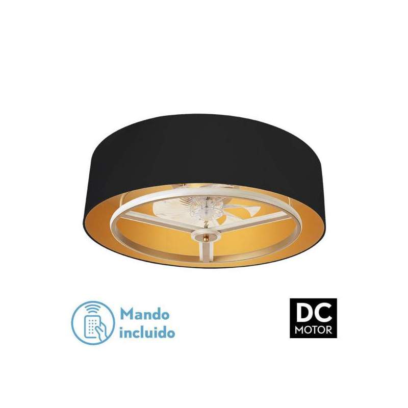 Ventilador de techo led Dc Anuska 60w Negro/oro-oro con 8 Aspas - 1