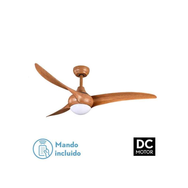 Ventilador de techo led Dc Canea 24w Marron con 3 Aspas - 1