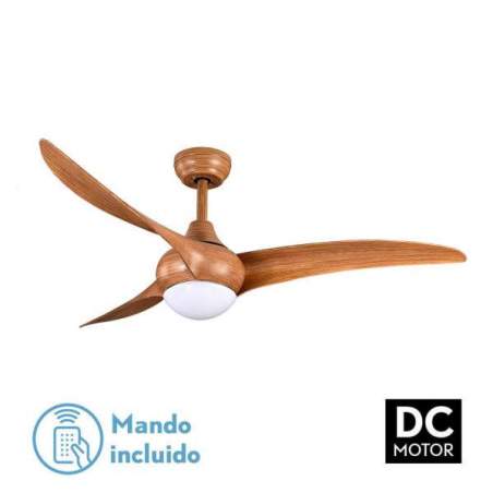 Ventilador de techo led Dc Canea 24w Marron con 3 Aspas - 1