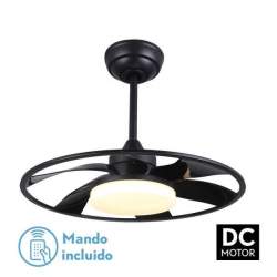 Ventilador de techo led Dc Celsius 26w Negro con 6 Aspas - 1