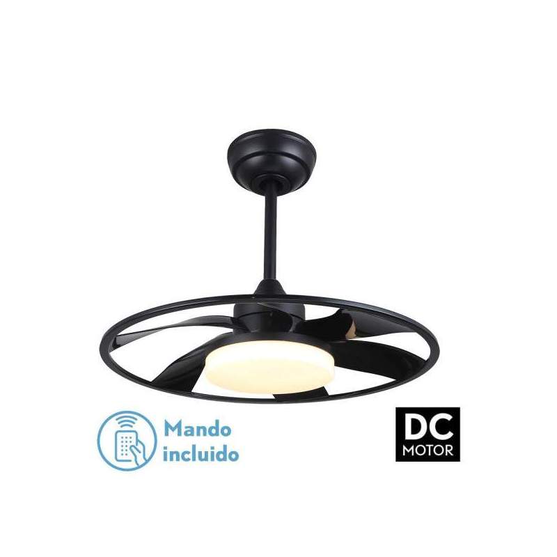 Ventilador de techo led Dc Celsius 26w Negro con 6 Aspas - 1