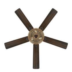 Ventilador de techo Dc Cesta Negro con 3 casquillos E27 y con 5 Aspas reversibles Nogal/roble - 4