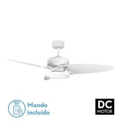 Ventilador de techo led Dc Cross 30w Blanco con 3 Aspas reversibles Blanco/haya - 1