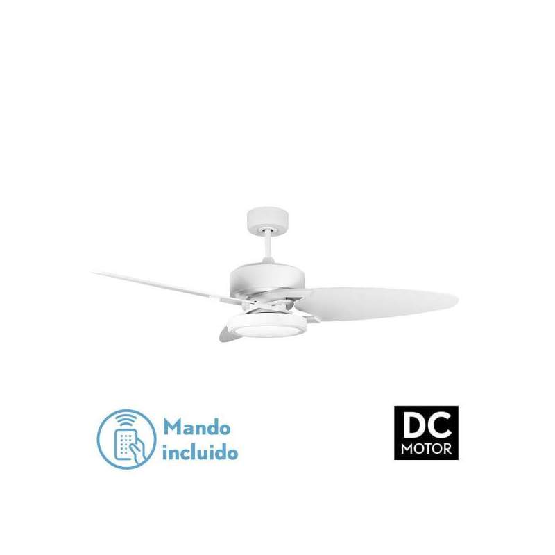 Ventilador de techo led Dc Cross 30w Blanco con 3 Aspas reversibles Blanco/haya - 1