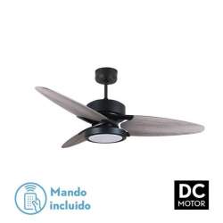 Ventilador de techo led Dc Cross 30w Negro con 3 Aspas reversibles Gris/roble - 1