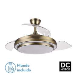 Ventilador de techo led DC Ibe 72w Cuero con 3 Aspas desplegables - 1