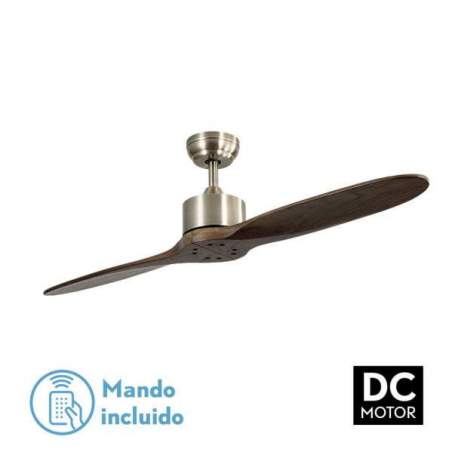 Ventilador de techo Dc Leste Cuero con 2 Aspas Roble Sin Luz - 1