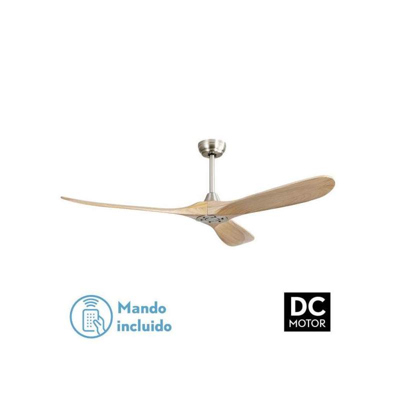 Ventilador de techo Dc Marin Niquel Sin Luz con 3 Aspas Haya - 1