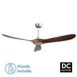 Ventilador de techo Dc Marin Niquel Sin Luz con 3 Aspas Roble - 1