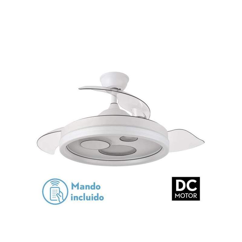 Ventilador de techo led Dc Turia 72w Blanco con 3 Aspas desplegables - 1