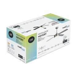 Ventilador de techo led Nevery 24w Niquel con 4 Aspas reversibles Haya/plata - 4