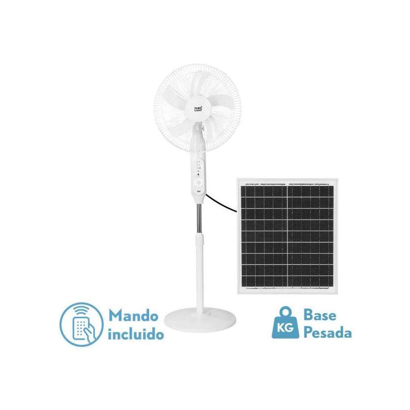 Ventilador de pie DC Solar Clima Blanco 30w con 5 aspas - 1