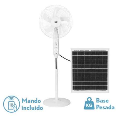 Ventilador de pie DC Solar Clima Blanco 30w con 5 aspas - 1